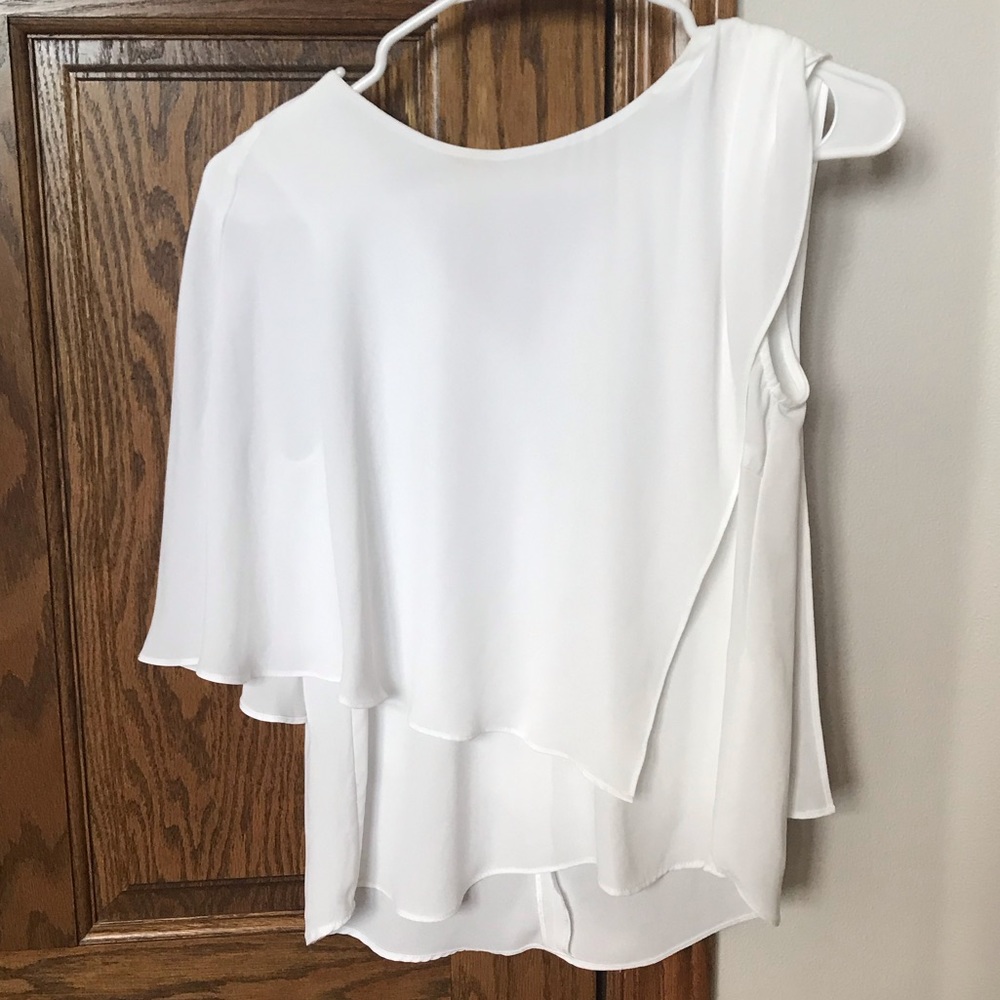 White Zara White One Sleeve Shirt